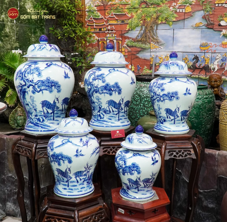 CHOÉ THỜ MEN LAM KHỬ LOẠI ĐẸP MẪU VẼ CHIM CÔNG